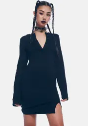 [Dolls Kill x Glamorous] Jersey Button Front Dress