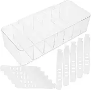 Cable Storage Box with Cover Transparent Desk Cord Management Organizer with Compartments and Cable Straps for Neat Power Cord Storage and Easy Access