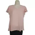 NWT Shein Women's Pink Color Button Front Top Size S Pullover Short Sleeve