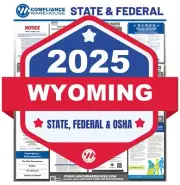 2025 Wyoming WY State/Federal Labor Law All In1 Compliance Poster Paper/Laminate