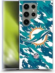 Head Case Designs Officially Licensed NFL Camou Miami Dolphins Logo Soft Gel Case Compatible with Samsung Galaxy S24 Ultra 5G