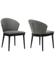 Armen Living Set of 2 Juno Wood Dining Side Chairs