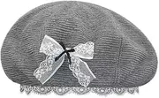 [ESOMAVRIX] Sweet lace Bow Beret, Spring and Autumn Corduroy, Big Head Circumference, Small face/112