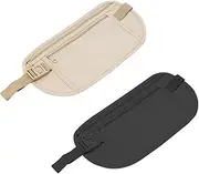 [LHatrance] Travel Wallet: Money Belt, Concealed Pouch-Hidden Pouch Under Clothes - RFID Security Feature - Travel Fanny Pack for Men/Women- (2Pcs, Black and Khaki), Black and Khaki, 5.51 x 0.59 x 10.03 inches