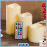 3PCS FLAMELESS LED CANDLES FLICKERING COLOR CHANGING CANDLE