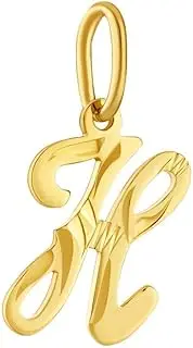[SILVEGO] Unisex Pendant Letter H 14 Carat 585 Yellow Gold, Yellow Gold