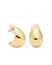 Kenneth Jay Lane Dome J Hoop Earrings, 1 diameter