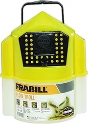 Frabill Flow Troll Bait Container, 6-Quart, Yellow/White