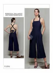 VOGUE JUMPSUIT SEWING PATTERN 1591 6-14 Miss Culotte Designer Vallance New