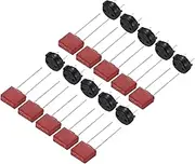 uxcell 10Set DIP Mounted Miniature Square Slow Blow Micro Fuse with Fuse Holder for Electronic Parts PCB LCD Repair, T-3.15A 3.15A 250V, Red