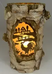 New Tree Branch Rooster With Sun Silhouette Unique & Exotic Lamp / Night Light