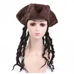 傑克海盜假髮加勒比海盜COSPLAY虎克船長海盜帽假髮角色扮演道具