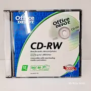 NEW Office Depot CD-RW CD Disc DVD 12x 700mb 80 min Rewritable E5631