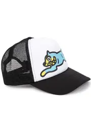 Ice Cream Running Dog Printed Neoprene Trucker cap - Black One Size