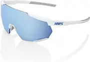 100% Racetrap 3.0 Sunglasses Matte White (HiPER Blue Multilayer Mirror Lens)