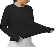 [Origiwish] Women's Long Sleeve Workout Shirts Loose Fit Athletic Gym Running Hiking Yoga Tops with Thumb Hole