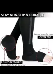zipper compression socks open toe L/xl
