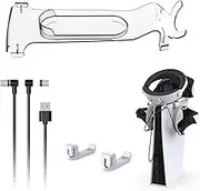 NUHFUFA Main Engine Overhead Bracket for PSVR2, VR Headset Hard Display Stand Controllers Holder with Magnetic Suction Charging Cable & Hooks Mount Station