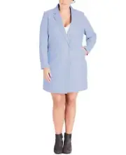 City Chic Plus Size Trendy Notched-Collar Coat (Navy, S/16)
