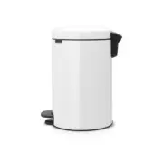 Brabantia NewIcon Pedal Bin, Wastepaper, Garbage Can, Trash, White, 12 L, 111969