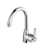 Eleanor Gooseneck Basin Mixer, Chrome &amp; Ceramic