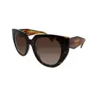 Prada PR 14WS 2AU6S1 Tortoise Plastic Cat-Eye Sunglasses Brown Gradient Lens