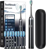 Rechargeable Toothbrushes With Case, Adults Electric Toothbrush, Rechargeable 40000 VPM 6 Modes 2-Minute Smart Timer Fast Charge Lasts 180 Days Toothbrush For Adults