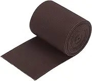 uxcell Twill Wide Elastic Band Double-Side (70mm) 2.8 Inch Flat 2 Yard Woven Elastic Band Knit Elastic Spool Heavy Stretch Strap Dark Brown for Sewing, Waistband