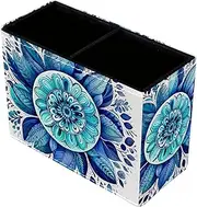 Pen Holder for Desk,Pen Organizer,Bohemian Ethnic Mandala Leaves,Desk Accessories