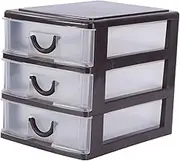 PRETYZOOM 1Pc Brown Plastic Desktop Storage Box Drawer Organizer for Home Office Sundries Document Storage Practical Design