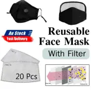 PM 2.5 Filter Masks Respirator Anti Pollution Reusable Washable Face Mask Cotton