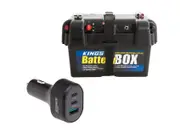 Kings Battery Box Portable 12V + 85W USB Car Charger Fast Charge - 12V & 24V