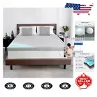 Cooling Gel Infused 4-Inch Firm Memory Foam Mattress Topper with Removable Cover