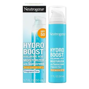 全新Neutrogena 露得清 Hydro Boost 保濕臉部防曬乳液SPF 50,不致粉刺和無香料(50ml)