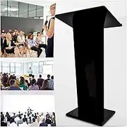 Lectern Podium Stand, Lectern Podium Stand,Lectern Podium Stand,Clear Podium Transparent Podium, Portable Wedding Office Schools Church with 60×45cm Reading Countertop, Rec,