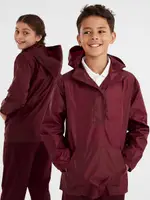 Australian Apparel Kids Pull Over School Spray Jacket, Maroon, Size 14