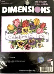 Dimensions No Count Cross Stitch Kit 7" x 5" Floral Celebration #6923