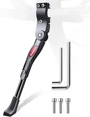 Bike Kickstand, Aluminum Adjustable Universal Bicycle Side Kickstand, Wear-Resistant Easy Intall Cycling Kickstand for 24-28 Wheel Road Bike, Mountain Bike, Foldable Bike, Kids Bike