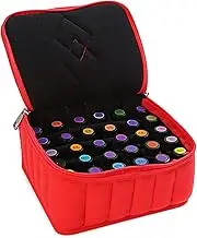 Breast Milk Storage Bag Portable 30 Bottle 15ml Essential Oil Storage Bag Cotton Carrying Holder Case Travel Nail Polish Organizer Storage Box Bags Storage Bag (Size : Red)