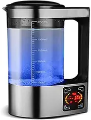 Hydrogen Water Kettle Hydrogen Alkaline Water Pitcher Maker Machine Hydrogen Rich Water Ionizer Generator with LED Shows Touch SPE PEM Technology Make Hydrogen Content Up to 1000-1200 PPB 2L