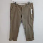 Old Navy Women's Chino Mid Rise Capri Pants Size 6 30x24 Brown Retro NWT