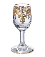 Alice Pazkus Set of 6 Vodka Glasses- 24K Gold Artwork