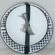 DEMDACO Enamelware Plate and Bowl Set Eat Drink and Be Cozy New w/ minor wear