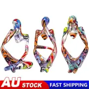 3pcs Abstract Modern Thinker Sculpture Graffiti Resin Home Decor for Living Room