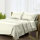 100% Egyptian Cotton Sheets Set - 1000 High Thread Count, Luxury 5 Queen Sand