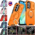 For Samsung S25 S24 S23 Plus Ultra S22 S21 S20 FE Magnetic Case Ring Stand Cover