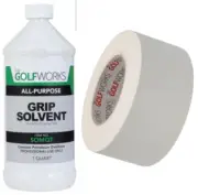 Golf Club Grip Tape Kit - Double-Sided Gripping Adhesive 2"x 18yd & 32oz Solvent