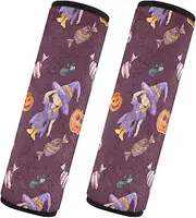 Car Seat Belt Pads Covers 2 Pack Breathable Car Safety Seat Belt Strap Shoulder Pad Child Safety Seat Shoulder Strap Cover Car Accessories for Women Men Kids S Hand Painted Watercolor Halloween Witch