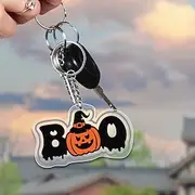 New Halloween Pumpkin Acrylic Keychain Pendant - Decorative Hanging Ornament for Car Interior, Backpack, and Home Decor