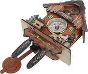 Mobestech Silent Quartz Cuckoo Wall Clock Decorative Wooden Chalet for Bedroom Office